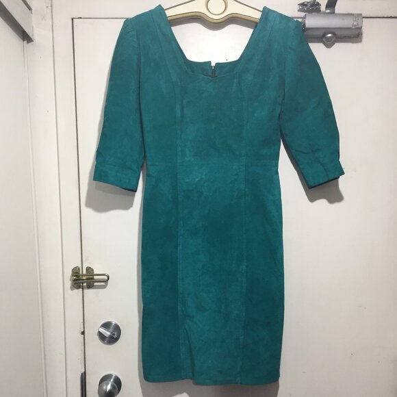 VINTAGE DOLDAN FASHION LEATHER/SUEDE DRESSES SIZE L - Picture 3 of 9